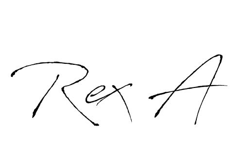 Rex A stylish signature style. Best Handwritten Sign (Antro_Vectra) for my name. Handwritten Signature Collection Ideas for my name Rex A. Rex A signature style 6 images and pictures png