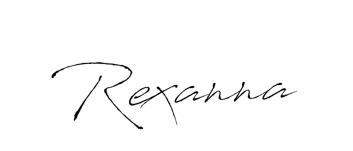 Use a signature maker to create a handwritten signature online. With this signature software, you can design (Antro_Vectra) your own signature for name Rexanna. Rexanna signature style 6 images and pictures png