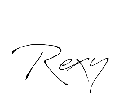 How to make Rexy signature? Antro_Vectra is a professional autograph style. Create handwritten signature for Rexy name. Rexy signature style 6 images and pictures png