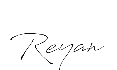 Make a beautiful signature design for name Reyan. With this signature (Antro_Vectra) style, you can create a handwritten signature for free. Reyan signature style 6 images and pictures png