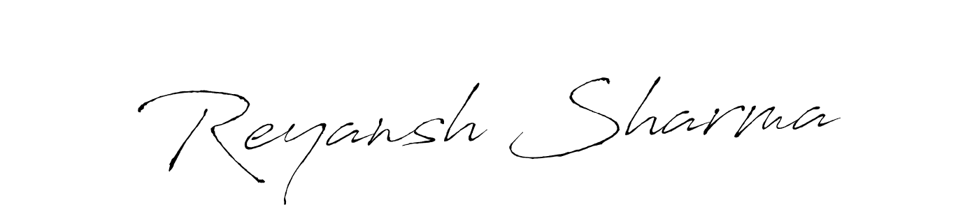 The best way (Antro_Vectra) to make a short signature is to pick only two or three words in your name. The name Reyansh Sharma include a total of six letters. For converting this name. Reyansh Sharma signature style 6 images and pictures png