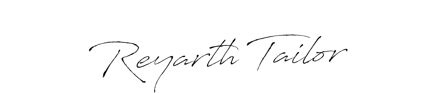 The best way (Antro_Vectra) to make a short signature is to pick only two or three words in your name. The name Reyarth Tailor include a total of six letters. For converting this name. Reyarth Tailor signature style 6 images and pictures png