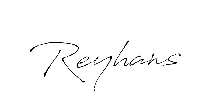 Use a signature maker to create a handwritten signature online. With this signature software, you can design (Antro_Vectra) your own signature for name Reyhans. Reyhans signature style 6 images and pictures png