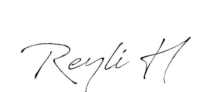 How to make Reyli H name signature. Use Antro_Vectra style for creating short signs online. This is the latest handwritten sign. Reyli H signature style 6 images and pictures png