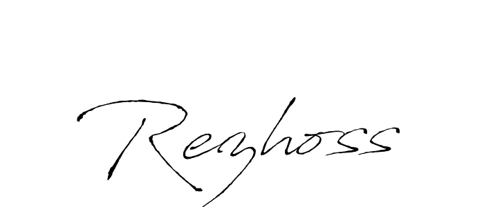 How to make Rezhoss signature? Antro_Vectra is a professional autograph style. Create handwritten signature for Rezhoss name. Rezhoss signature style 6 images and pictures png