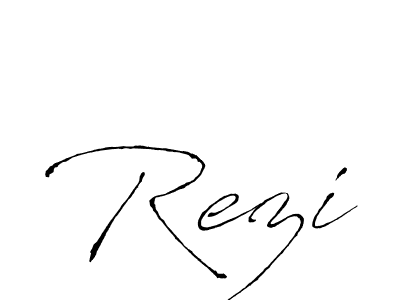 How to make Rezi signature? Antro_Vectra is a professional autograph style. Create handwritten signature for Rezi name. Rezi signature style 6 images and pictures png