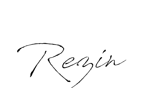 Make a beautiful signature design for name Rezin. With this signature (Antro_Vectra) style, you can create a handwritten signature for free. Rezin signature style 6 images and pictures png