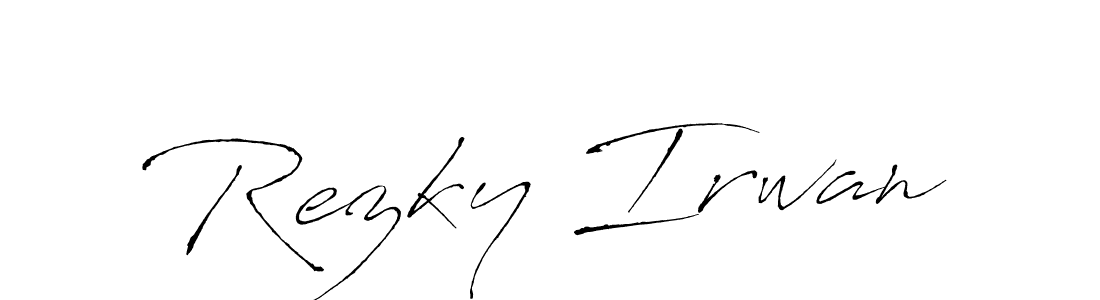 This is the best signature style for the Rezky Irwan name. Also you like these signature font (Antro_Vectra). Mix name signature. Rezky Irwan signature style 6 images and pictures png