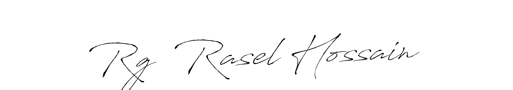 How to make Rg  Rasel Hossain name signature. Use Antro_Vectra style for creating short signs online. This is the latest handwritten sign. Rg  Rasel Hossain signature style 6 images and pictures png