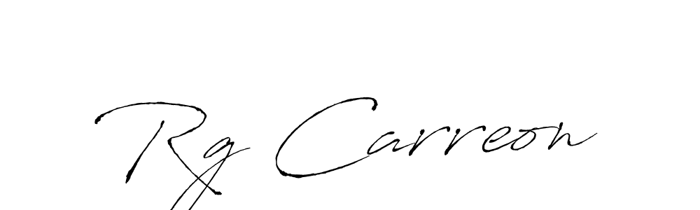 Design your own signature with our free online signature maker. With this signature software, you can create a handwritten (Antro_Vectra) signature for name Rg Carreon. Rg Carreon signature style 6 images and pictures png