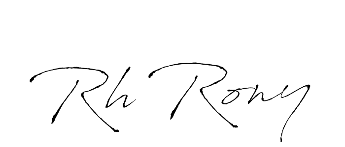 How to make Rh Rony name signature. Use Antro_Vectra style for creating short signs online. This is the latest handwritten sign. Rh Rony signature style 6 images and pictures png