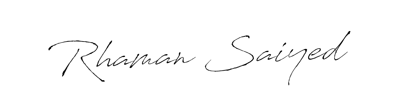 Create a beautiful signature design for name Rhaman Saiyed. With this signature (Antro_Vectra) fonts, you can make a handwritten signature for free. Rhaman Saiyed signature style 6 images and pictures png