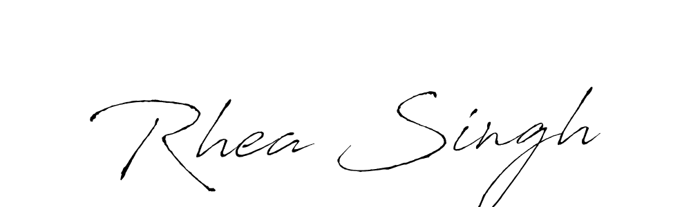 How to make Rhea Singh name signature. Use Antro_Vectra style for creating short signs online. This is the latest handwritten sign. Rhea Singh signature style 6 images and pictures png