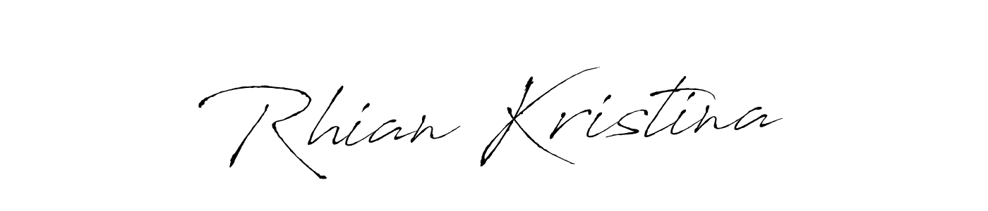 How to make Rhian Kristina name signature. Use Antro_Vectra style for creating short signs online. This is the latest handwritten sign. Rhian Kristina signature style 6 images and pictures png