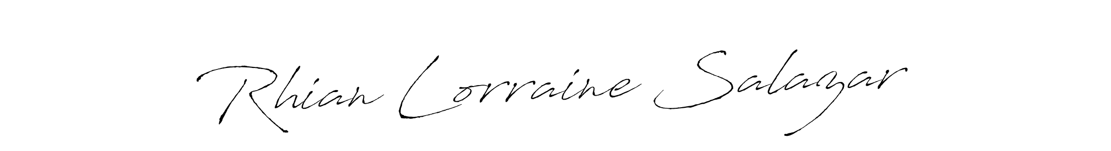 Make a beautiful signature design for name Rhian Lorraine Salazar. With this signature (Antro_Vectra) style, you can create a handwritten signature for free. Rhian Lorraine Salazar signature style 6 images and pictures png