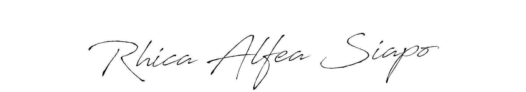 if you are searching for the best signature style for your name Rhica Alfea Siapo. so please give up your signature search. here we have designed multiple signature styles  using Antro_Vectra. Rhica Alfea Siapo signature style 6 images and pictures png