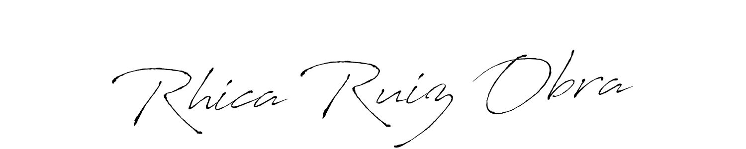 How to make Rhica Ruiz Obra name signature. Use Antro_Vectra style for creating short signs online. This is the latest handwritten sign. Rhica Ruiz Obra signature style 6 images and pictures png