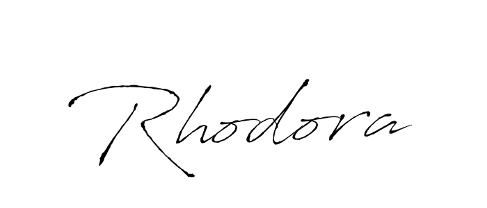 Make a beautiful signature design for name Rhodora. With this signature (Antro_Vectra) style, you can create a handwritten signature for free. Rhodora signature style 6 images and pictures png