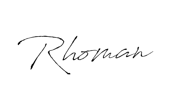 How to make Rhoman signature? Antro_Vectra is a professional autograph style. Create handwritten signature for Rhoman name. Rhoman signature style 6 images and pictures png