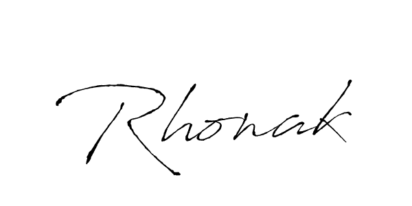 Use a signature maker to create a handwritten signature online. With this signature software, you can design (Antro_Vectra) your own signature for name Rhonak. Rhonak signature style 6 images and pictures png