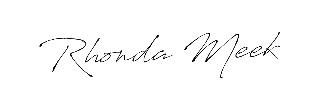 How to make Rhonda Meek name signature. Use Antro_Vectra style for creating short signs online. This is the latest handwritten sign. Rhonda Meek signature style 6 images and pictures png