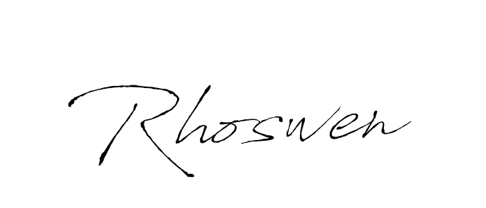 The best way (Antro_Vectra) to make a short signature is to pick only two or three words in your name. The name Rhoswen include a total of six letters. For converting this name. Rhoswen signature style 6 images and pictures png