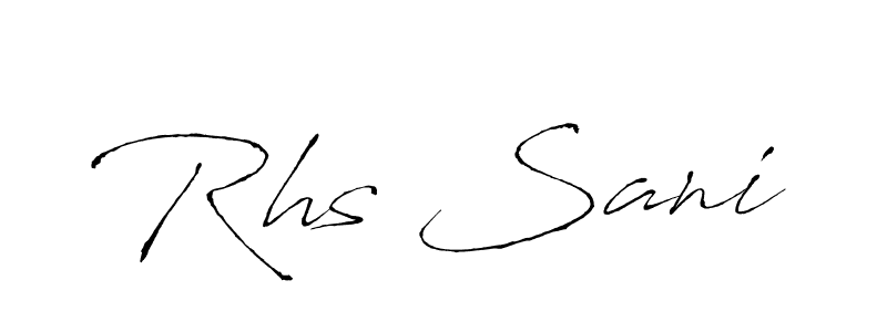 How to make Rhs Sani name signature. Use Antro_Vectra style for creating short signs online. This is the latest handwritten sign. Rhs Sani signature style 6 images and pictures png