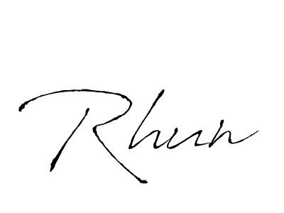 Design your own signature with our free online signature maker. With this signature software, you can create a handwritten (Antro_Vectra) signature for name Rhun. Rhun signature style 6 images and pictures png