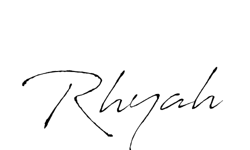 Use a signature maker to create a handwritten signature online. With this signature software, you can design (Antro_Vectra) your own signature for name Rhyah. Rhyah signature style 6 images and pictures png