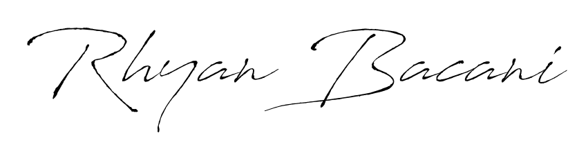 Stand out with a creative autograph for Rhyan Bacani. The Antro_Vectra styling blends modern aesthetics with classic signature flourishes. Rhyan Bacani signature style 6 images and pictures png