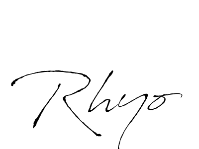 Use a signature maker to create a handwritten signature online. With this signature software, you can design (Antro_Vectra) your own signature for name Rhyo. Rhyo signature style 6 images and pictures png