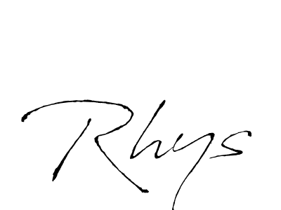 Rhys stylish signature style. Best Handwritten Sign (Antro_Vectra) for my name. Handwritten Signature Collection Ideas for my name Rhys. Rhys signature style 6 images and pictures png