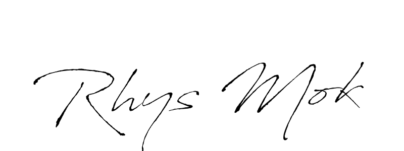 Make a beautiful signature design for name Rhys Mok. With this signature (Antro_Vectra) style, you can create a handwritten signature for free. Rhys Mok signature style 6 images and pictures png