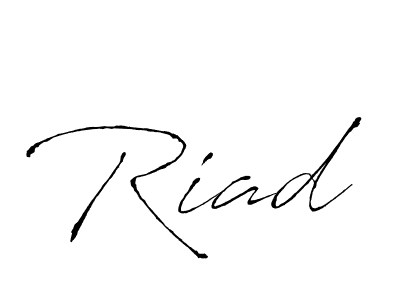 Make a beautiful signature design for name Riad. With this signature (Antro_Vectra) style, you can create a handwritten signature for free. Riad signature style 6 images and pictures png