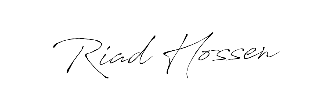 Design your own signature with our free online signature maker. With this signature software, you can create a handwritten (Antro_Vectra) signature for name Riad Hossen. Riad Hossen signature style 6 images and pictures png