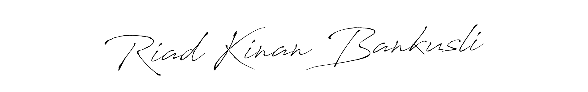 Similarly Antro_Vectra is the best handwritten signature design. Signature creator online .You can use it as an online autograph creator for name Riad Kinan Bankusli. Riad Kinan Bankusli signature style 6 images and pictures png