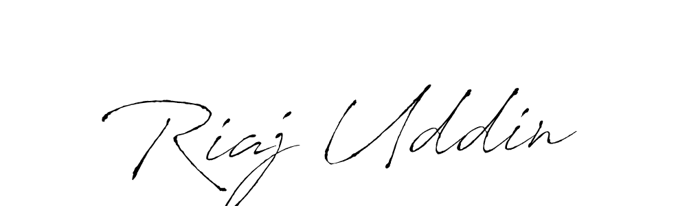 Make a beautiful signature design for name Riaj Uddin. With this signature (Antro_Vectra) style, you can create a handwritten signature for free. Riaj Uddin signature style 6 images and pictures png