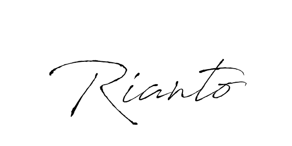 Use a signature maker to create a handwritten signature online. With this signature software, you can design (Antro_Vectra) your own signature for name Rianto. Rianto signature style 6 images and pictures png