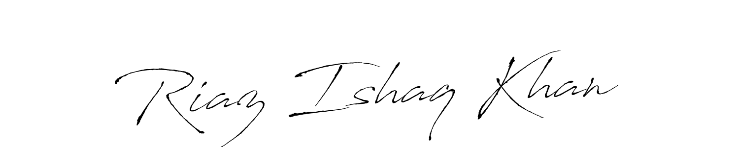 Create a beautiful signature design for name Riaz Ishaq Khan. With this signature (Antro_Vectra) fonts, you can make a handwritten signature for free. Riaz Ishaq Khan signature style 6 images and pictures png