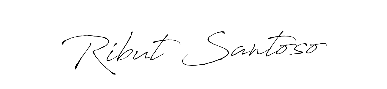 This is the best signature style for the Ribut Santoso name. Also you like these signature font (Antro_Vectra). Mix name signature. Ribut Santoso signature style 6 images and pictures png