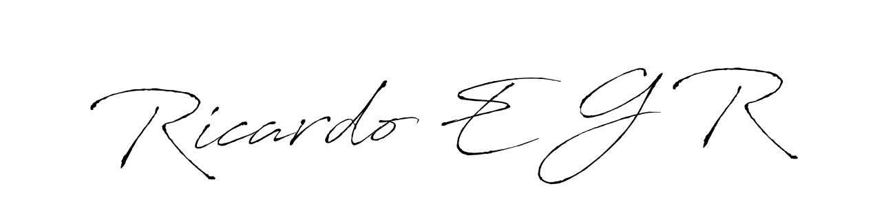 You should practise on your own different ways (Antro_Vectra) to write your name (Ricardo E G R) in signature. don't let someone else do it for you. Ricardo E G R signature style 6 images and pictures png