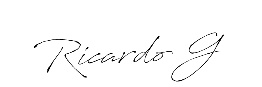 The best way (Antro_Vectra) to make a short signature is to pick only two or three words in your name. The name Ricardo G include a total of six letters. For converting this name. Ricardo G signature style 6 images and pictures png