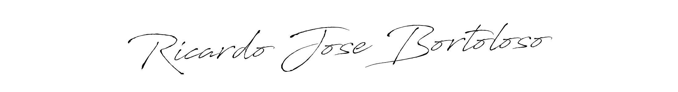 Design your own signature with our free online signature maker. With this signature software, you can create a handwritten (Antro_Vectra) signature for name Ricardo Jose Bortoloso. Ricardo Jose Bortoloso signature style 6 images and pictures png