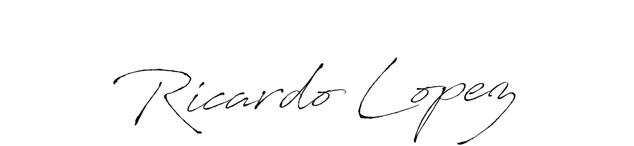 Design your own signature with our free online signature maker. With this signature software, you can create a handwritten (Antro_Vectra) signature for name Ricardo Lopez. Ricardo Lopez signature style 6 images and pictures png