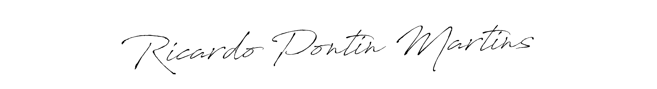 Antro_Vectra is a professional signature style that is perfect for those who want to add a touch of class to their signature. It is also a great choice for those who want to make their signature more unique. Get Ricardo Pontin Martins name to fancy signature for free. Ricardo Pontin Martins signature style 6 images and pictures png