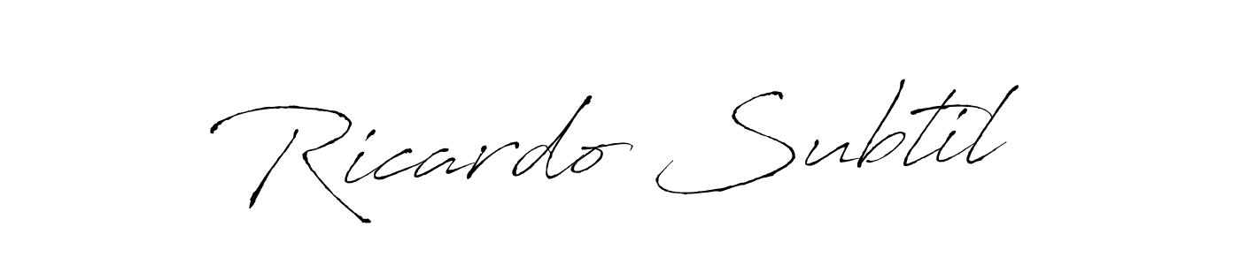 Create a beautiful signature design for name Ricardo Subtil. With this signature (Antro_Vectra) fonts, you can make a handwritten signature for free. Ricardo Subtil signature style 6 images and pictures png