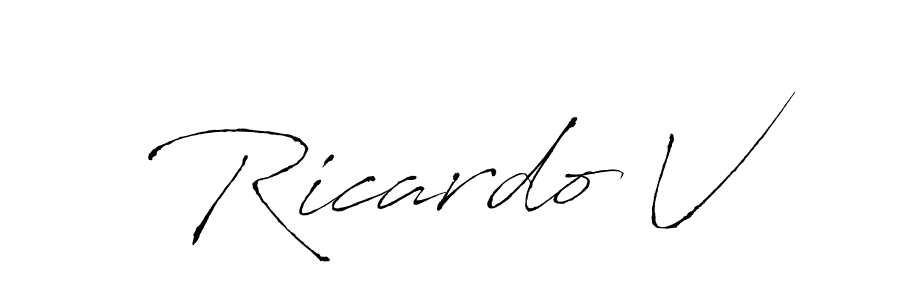 How to make Ricardo V name signature. Use Antro_Vectra style for creating short signs online. This is the latest handwritten sign. Ricardo V signature style 6 images and pictures png