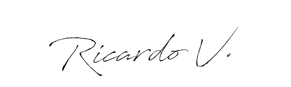 Antro_Vectra is a professional signature style that is perfect for those who want to add a touch of class to their signature. It is also a great choice for those who want to make their signature more unique. Get Ricardo V. name to fancy signature for free. Ricardo V. signature style 6 images and pictures png