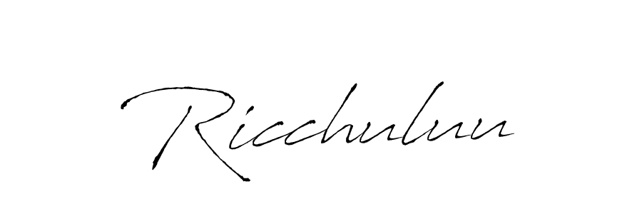 Make a short Ricchuluu signature style. Manage your documents anywhere anytime using Antro_Vectra. Create and add eSignatures, submit forms, share and send files easily. Ricchuluu signature style 6 images and pictures png