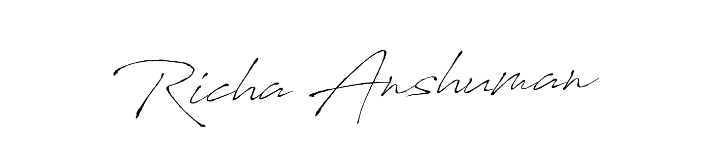Best and Professional Signature Style for Richa Anshuman. Antro_Vectra Best Signature Style Collection. Richa Anshuman signature style 6 images and pictures png